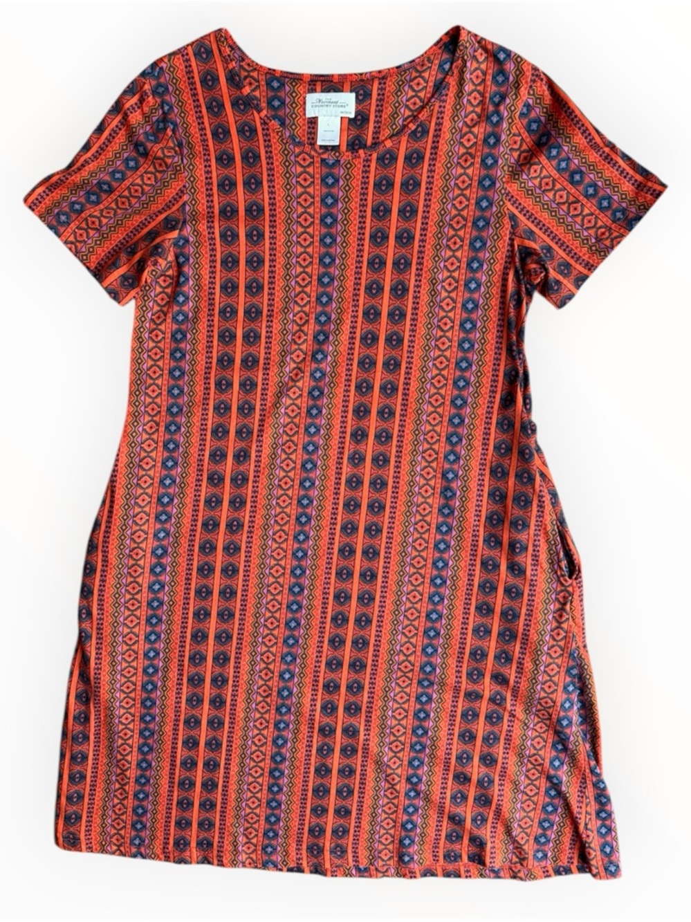 The Vermont Country Store Smocked Shirt Dress Women’s Size Large Cotton Pockets